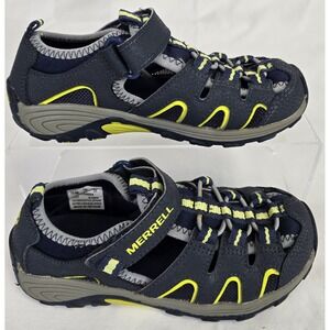 MERRELL Hydro H20 Little Kid Sz 13 Hiker Sandal Navy Hook & Loop Grippy Water